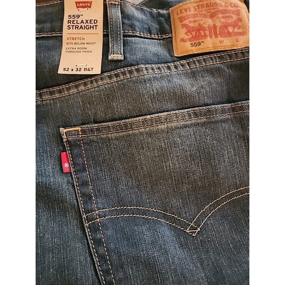 Levis 559 Relaxed Straight Jeans Mens 52x32 Denim NEW NWT Big Tall L100 Comfy